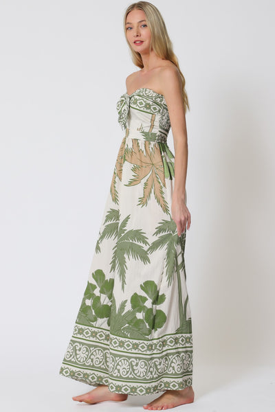 Tube Tie Front Chest Smcoked Back Jumpsuit