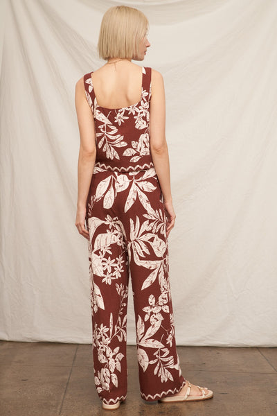 Tropical Print Sleeveless Top