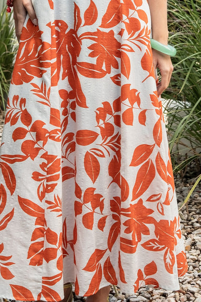 Printed Open Back Maxi Dress