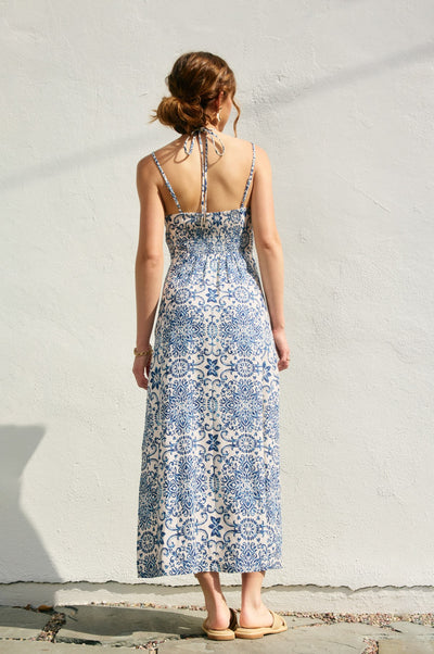 Summer In Capri V Cut Sleeveless Maxi Dress