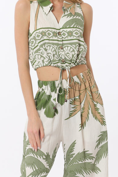 Elastic Waisted Long Pants