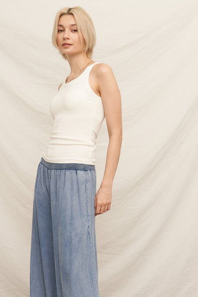 Scoop Neck Tank With Built-in Bra