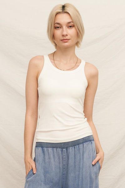 Scoop Neck Tank With Built-in Bra