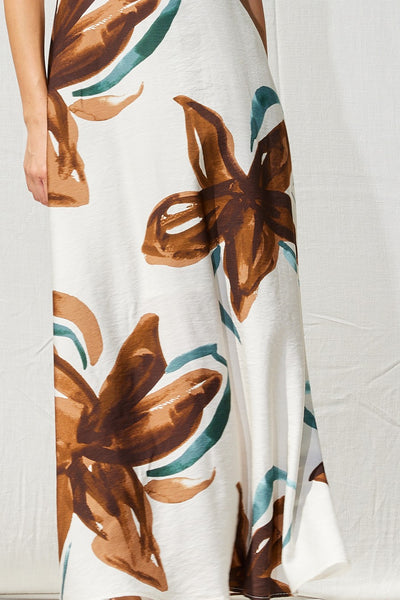 Printed Open Back Maxi Dress