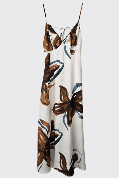 Printed Open Back Maxi Dress