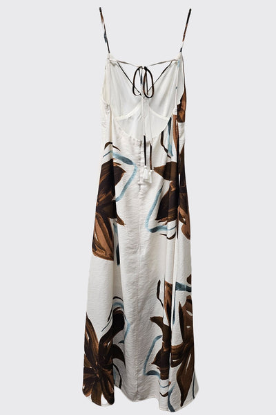 Printed Open Back Maxi Dress