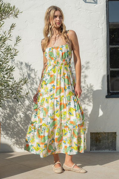 Printed Cutout Maxi Dress