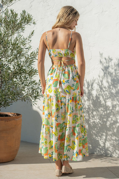 Printed Cutout Maxi Dress
