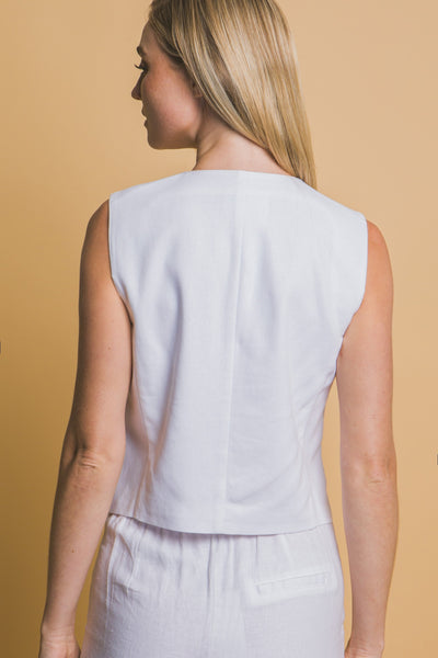 Linen V-Neck Vest