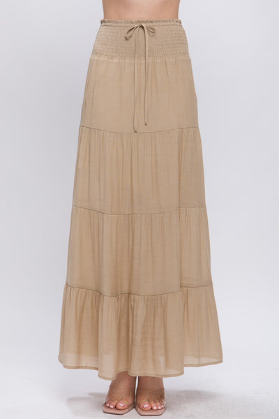 Smocked Maxi Skirt