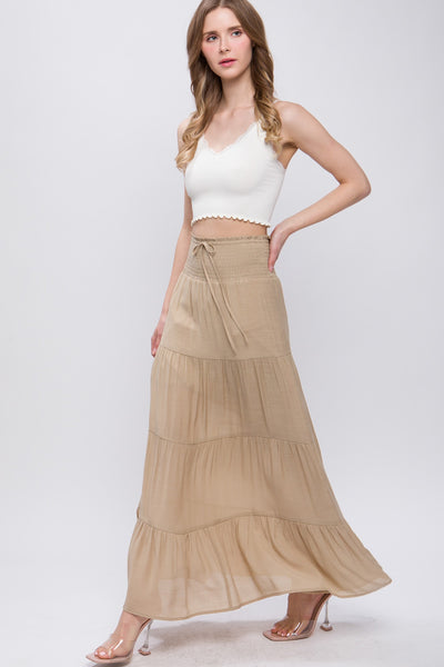 Smocked Maxi Skirt