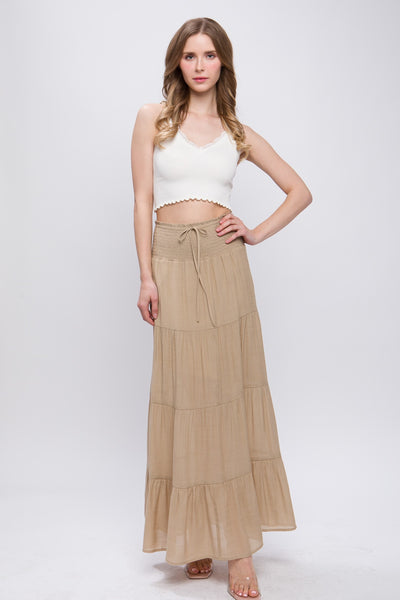 Smocked Maxi Skirt
