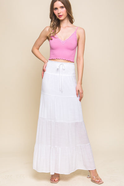 Smocked Maxi Skirt