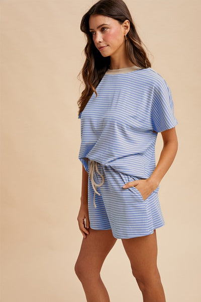 Loose Fit Striped Knit Top