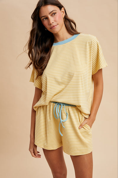 Loose Fit Striped Knit Top