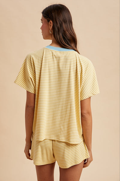 Loose Fit Striped Knit Top