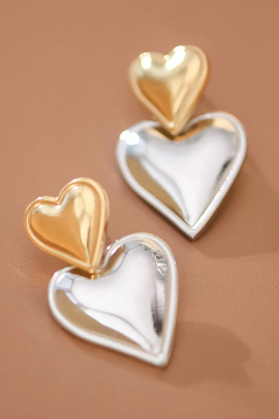 18k Gold Plated Waterproof Stainless Steel Two Tone Earrings