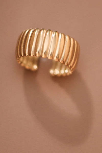 18k Gold Plated Waterproof Stainless Steel Adjustable Ring