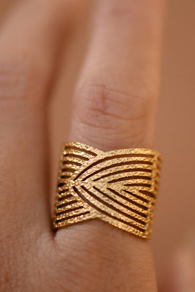 18k Gold Plated Waterproof Stainless Steel Ring