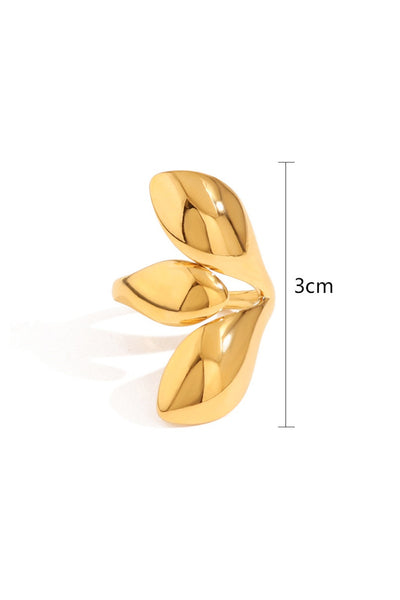 18k Gold Plated Stainless Steel Sculptural Petal Ring