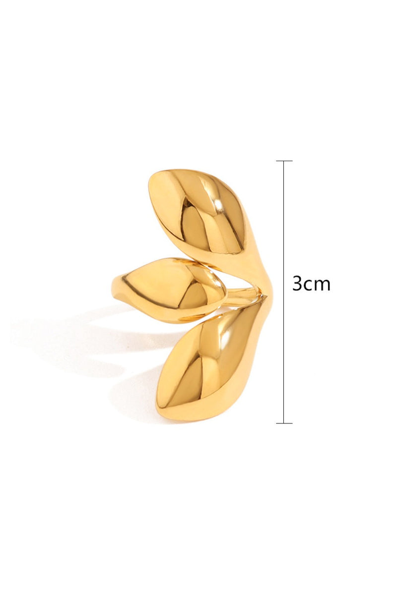 18k Gold Plated Stainless Steel Sculptural Petal Ring