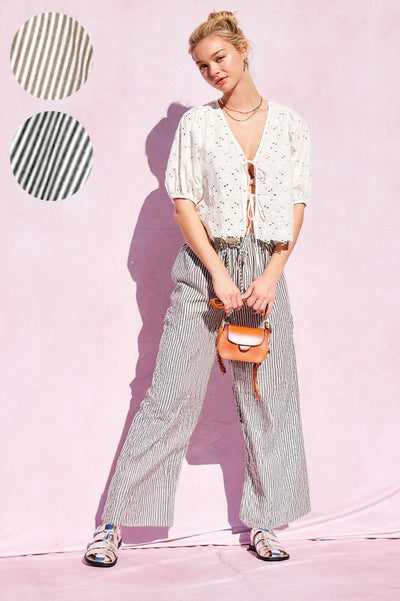 Striped Wide Leg Pants