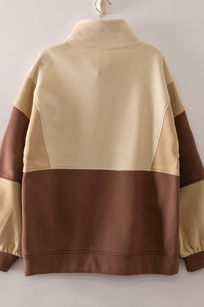 Colorblock Half Snap Sweatshirt