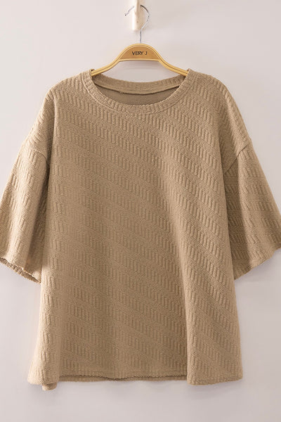 Textured Short Sleeve Top