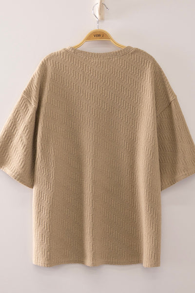 Textured Short Sleeve Top