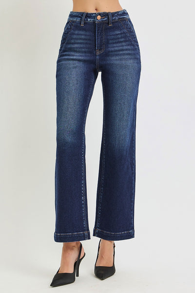 Tummy Control High Rise Ankle Straight Jeans