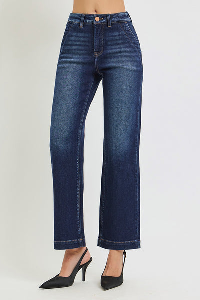 Tummy Control High Rise Ankle Straight Jeans
