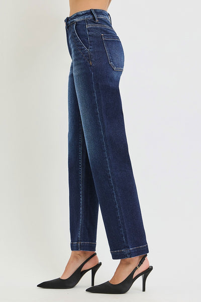 Tummy Control High Rise Ankle Straight Jeans