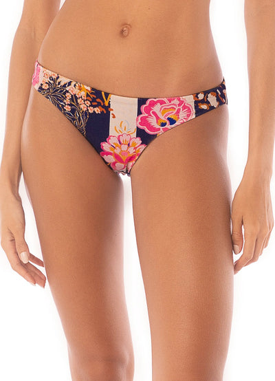 Patchwork Rose Flirt Low Rise Thin Side Bikini Bottom