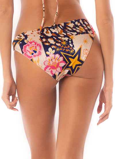 Patchwork Rose Flirt Low Rise Thin Side Bikini Bottom
