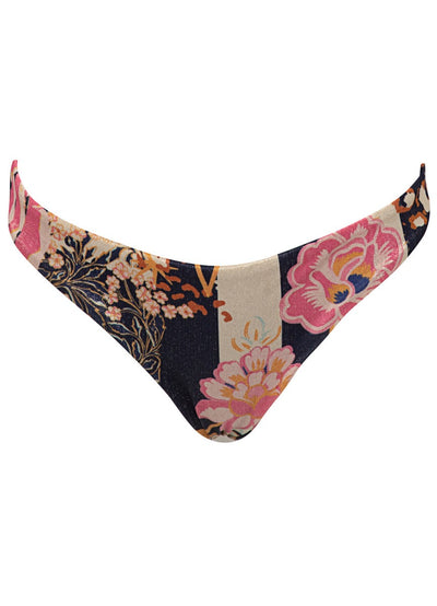 Patchwork Rose Flirt Low Rise Thin Side Bikini Bottom