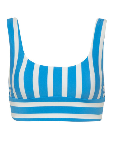 Azure Stripes Donna Bralette Long Line Bikini Top