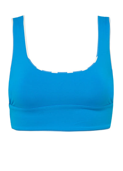 Azure Stripes Donna Bralette Long Line Bikini Top
