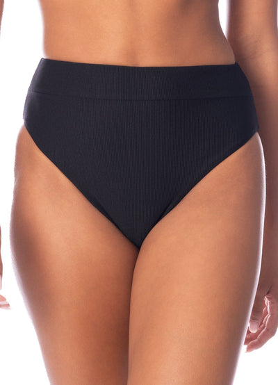 Jade Black Suzy Q High Rise Classic Bikini Bottom