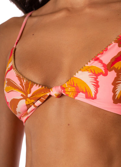 Pink Palms Sahara Fixed Triangle Bikini Top