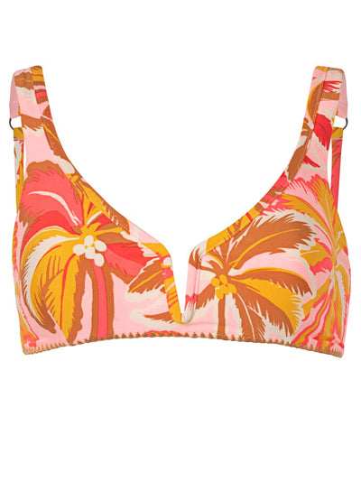 Pink Palms Victoria V Wire Bralette Bikini Top