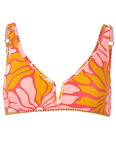 Pink Palms Victoria V Wire Bralette Bikini Top