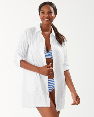 COTTON CLIP JACQUARD BF SHIRT