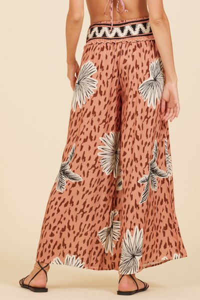 OVERSIZED PALM BOARDER PRINT PANTS