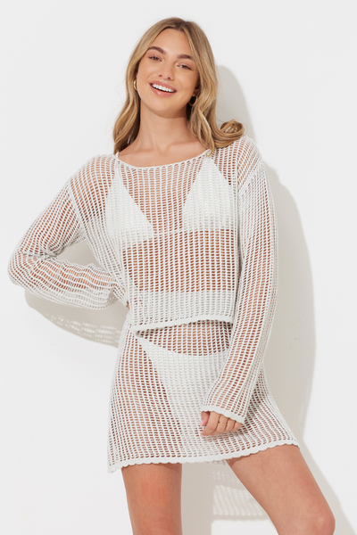 CROCHET LONG SLEEVE TOP