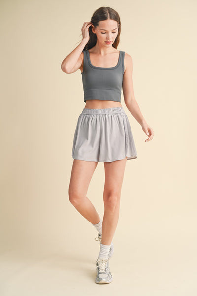 CHEVRON RIBBED SEAMLESS PADDED BRALETTE