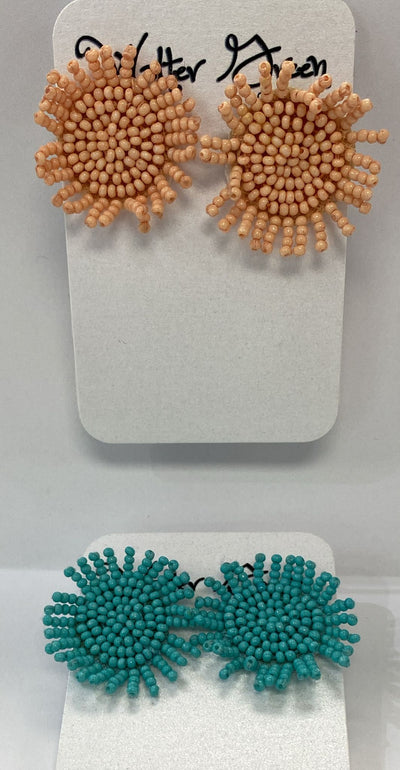 Beaded Burst Post Earrings