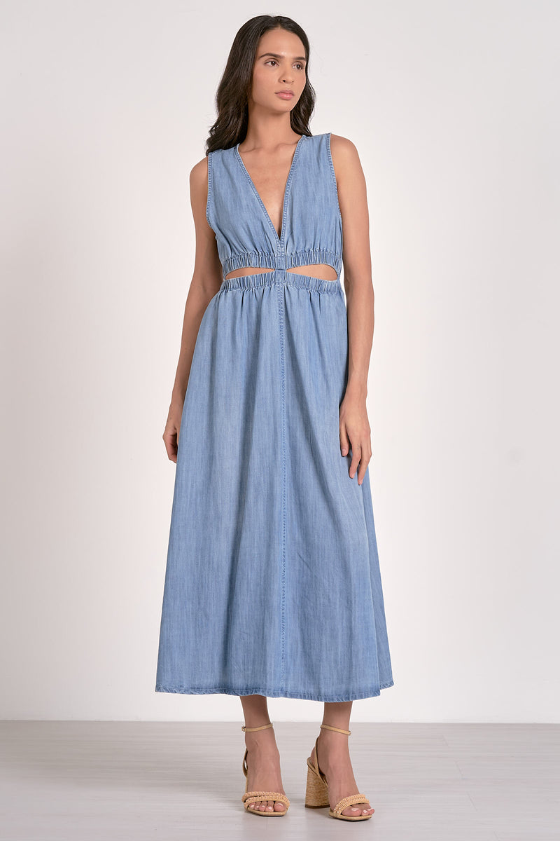 Dress Midi Slvless Cut