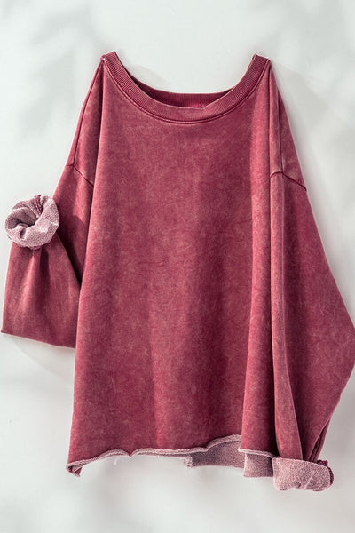 WASHED FRENCH TERRY CROPPED SWEATSHIRTS