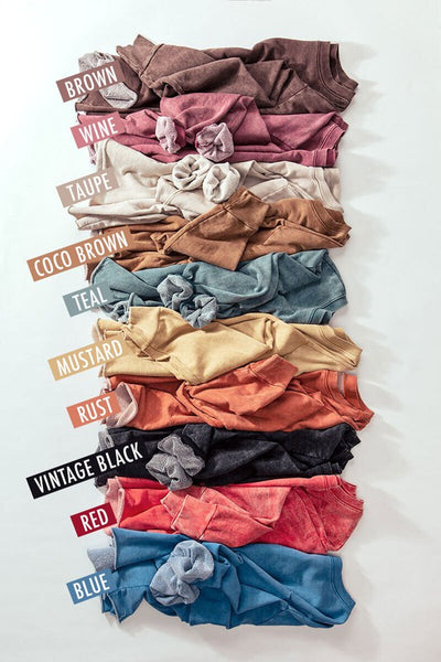 WASHED FRENCH TERRY CROPPED SWEATSHIRTS