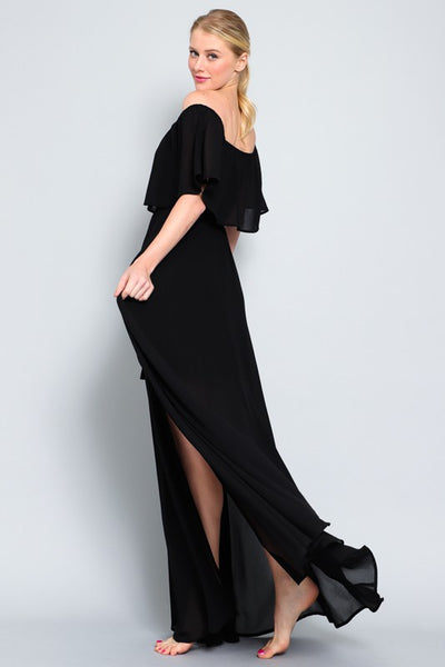 Off Shoulder Ruffled Top Maxi Dress